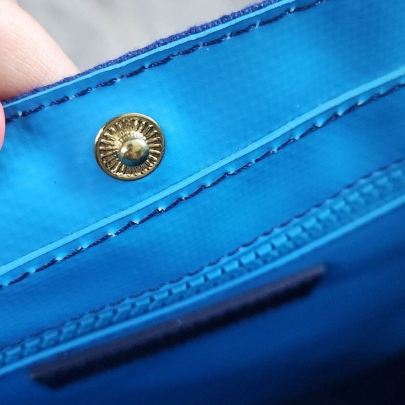 Jonathan Adler White Navy Feather Medallion 2 Sided Beach Talulla Large Tote NWT - Picture 13 of 16